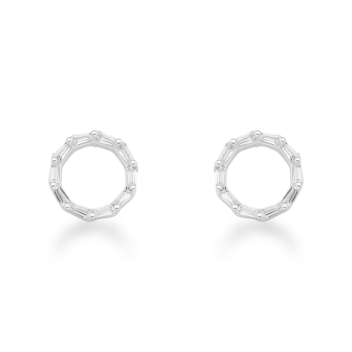 Brinco Luza Mini Círculo de Navete em Prata 925