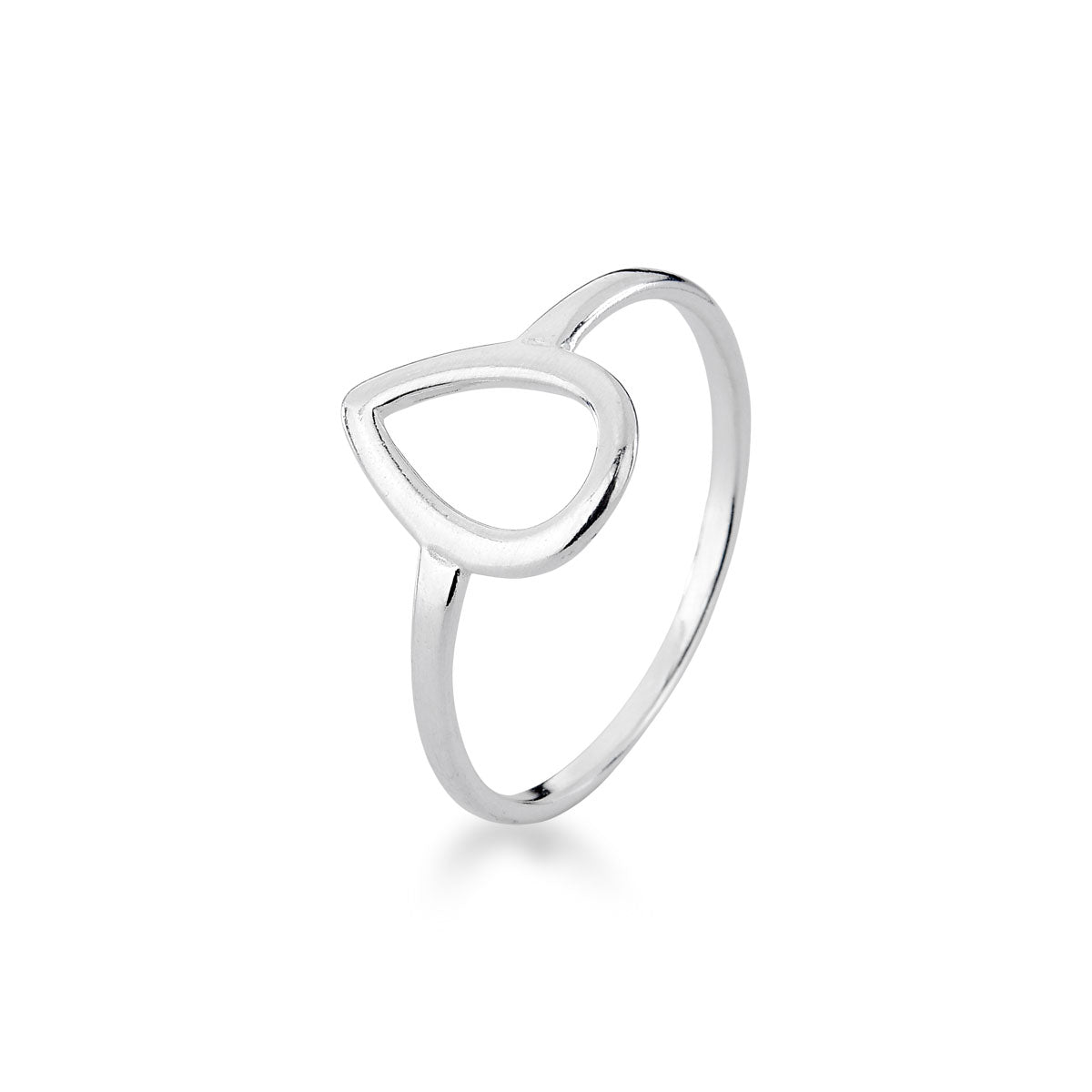 Anel Luza de Gota Lisa em Prata 925