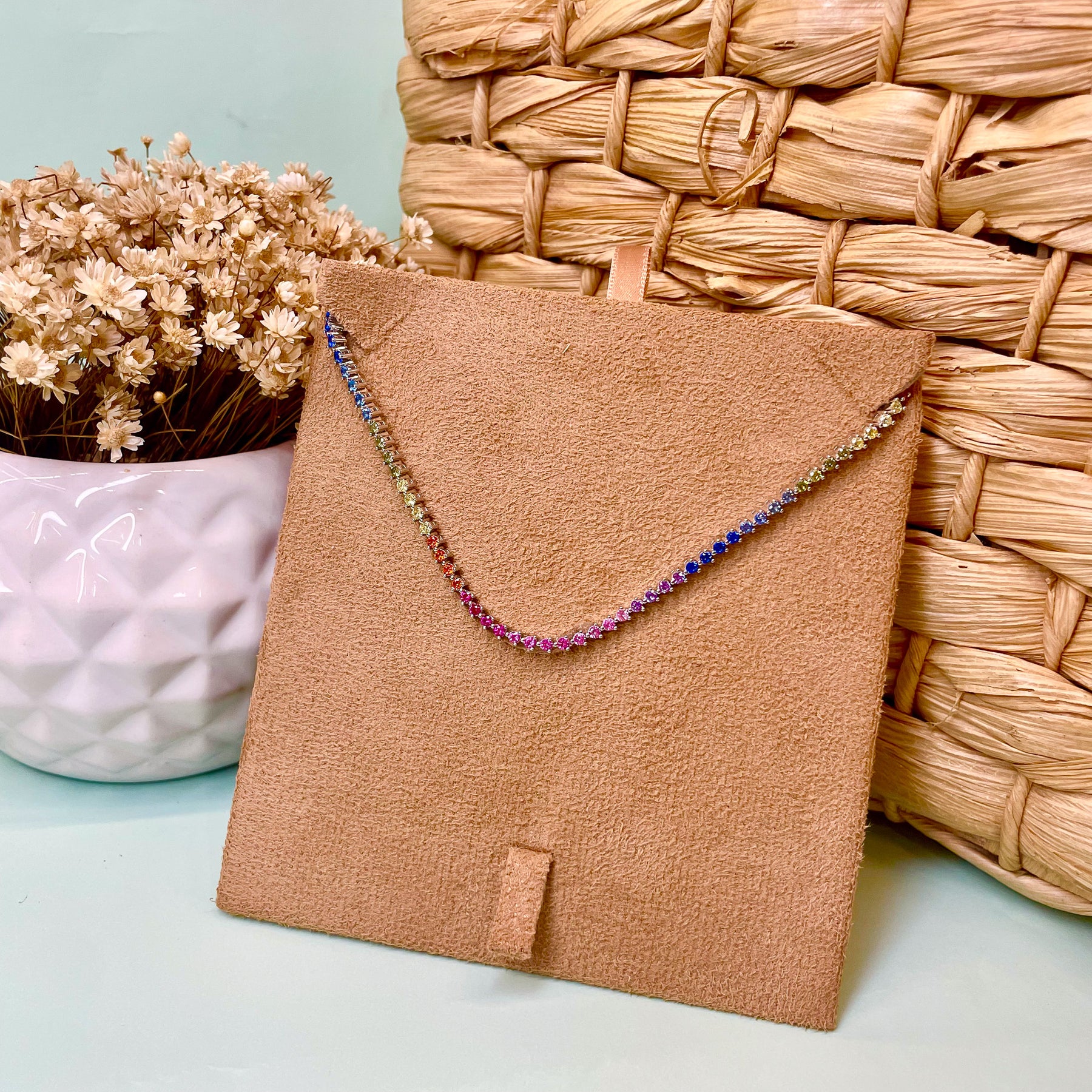 Pulseira Riveira Luza Color em Formato Triangulares em Prata 925