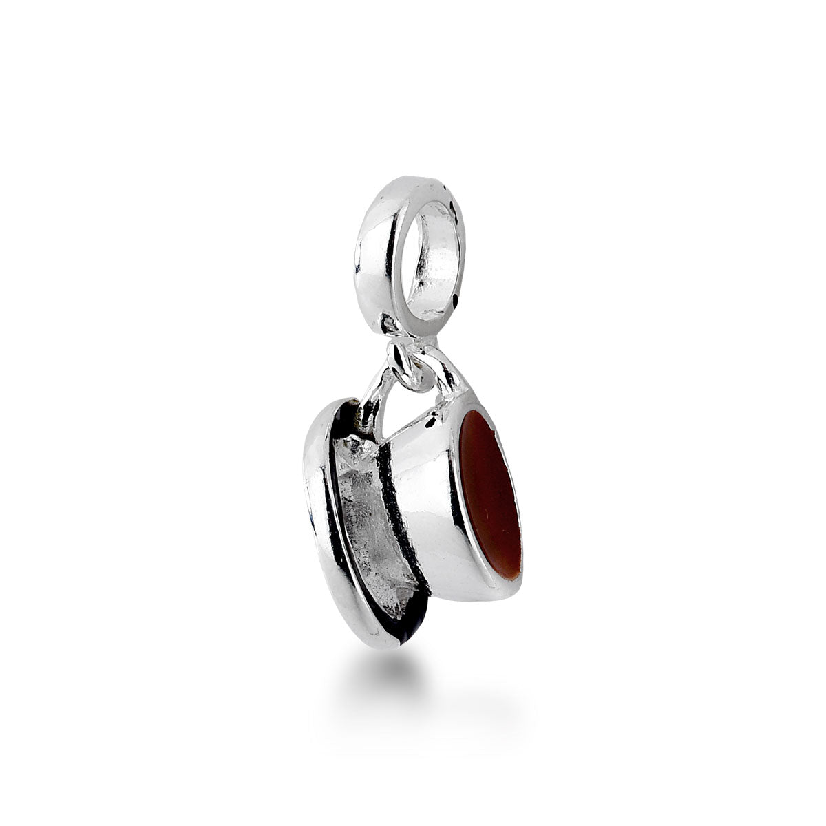 Berloque Xícara de Café Luza com Pires em Prata 925