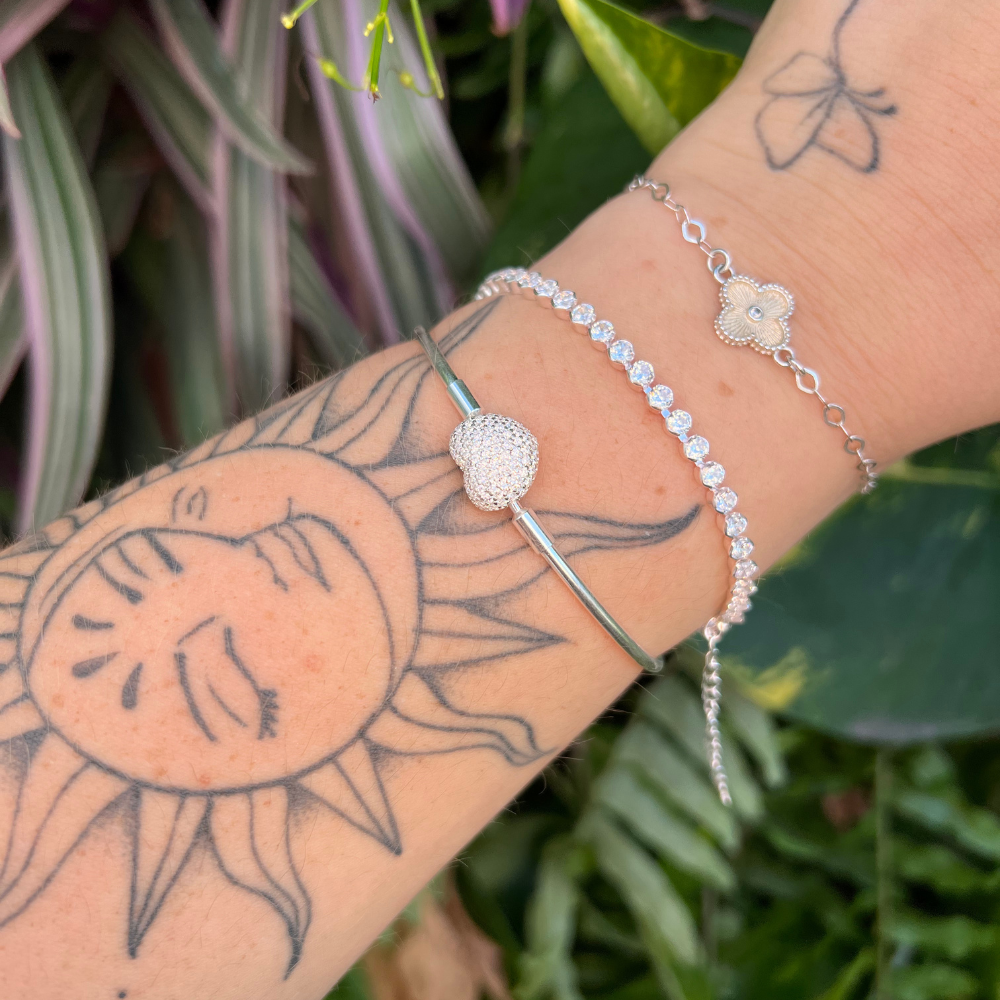 Bracelete com Fecho Cravejado em Prata 925