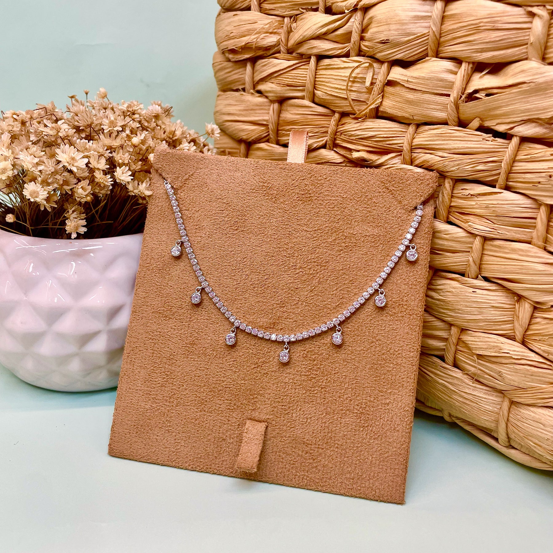 Pulseira Rivera Luza com Pontos de Luz Pendente em Prata 925