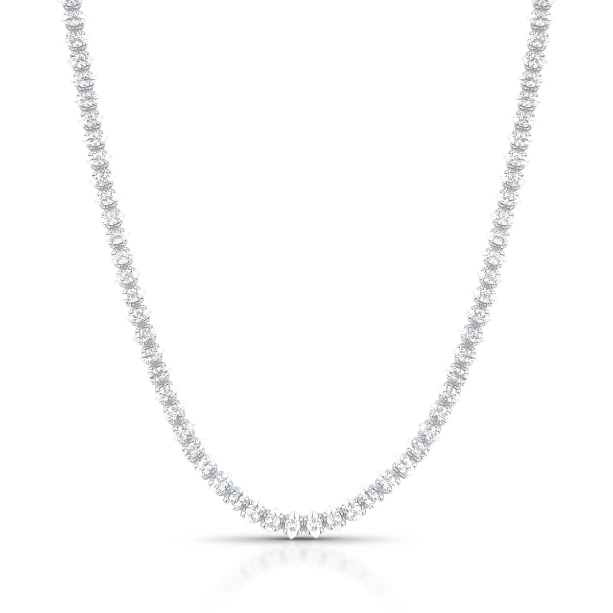 Colar Luza de Riviera Baquete em Prata 925