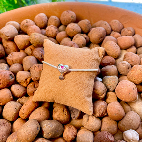 BERLOQUE DE CORAÇÃO COM FRASE "I LOVE U MOM" LUZA EM PRATA 925