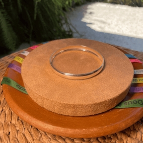 Bracelete de Aro Luza Grosso, Liso e sem Fecho em Prata 925