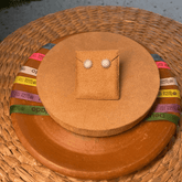 BRINCO DE BOTÃO LUZA BOLEADO COM ZIRCÔNIA EM PRATA 925