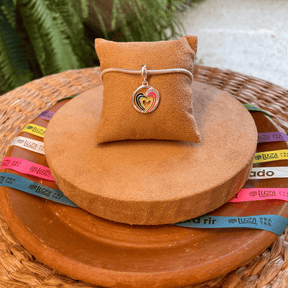 Berloque de Coração Luza Esmaltado em Prata 925