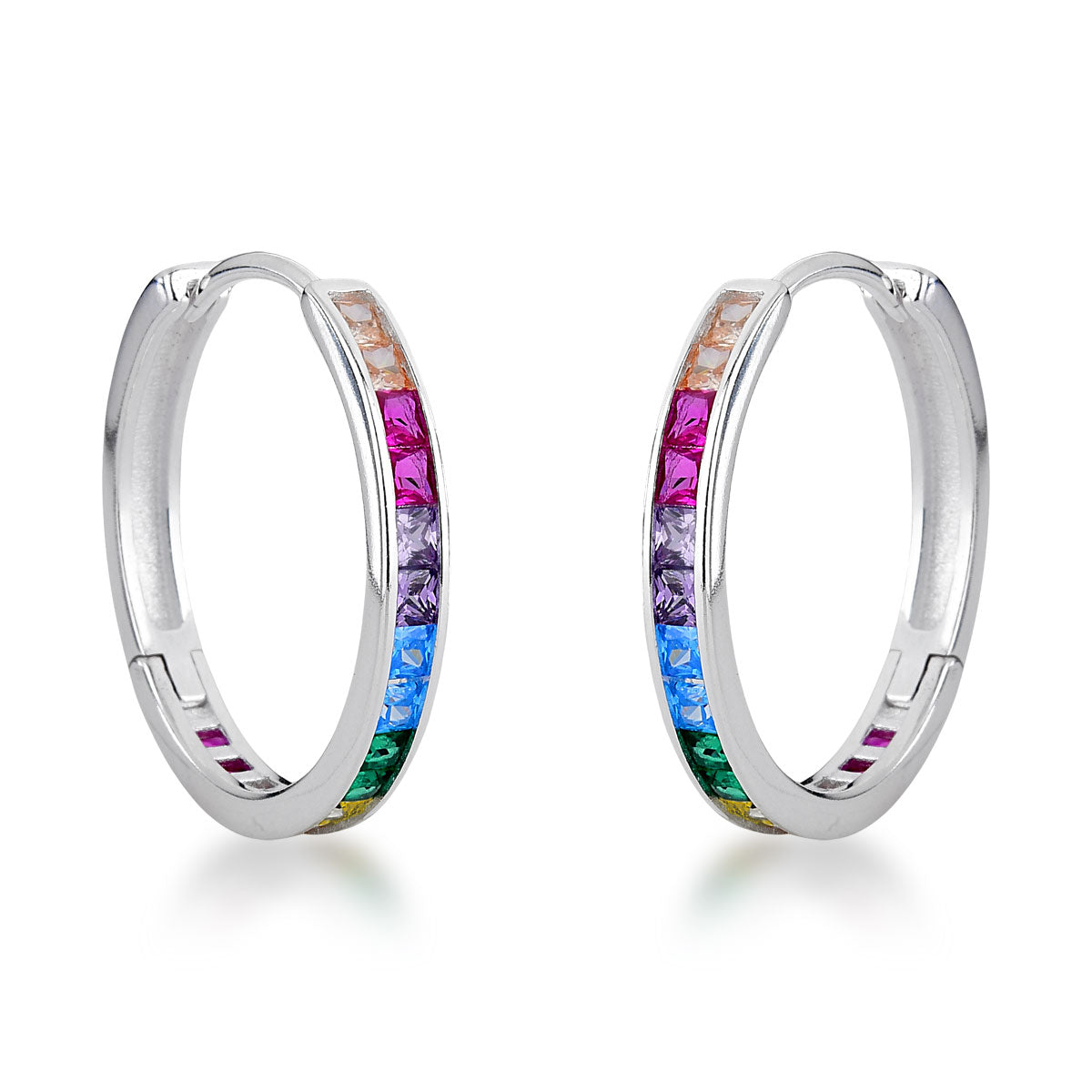 Brinco de Argola Luza Color em Prata 925