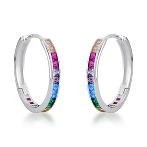 Brinco de Argola Luza Color em Prata 925