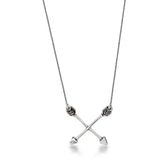 Choker de Duas Flechas Cruzadas em Prata 925 Envelhecida