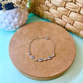 Pulseira de Olho Grego Cravejada de Zirconia em Prata 925