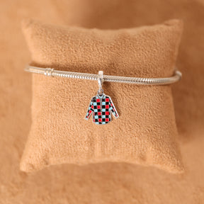 Berloque Camisa Xadrez Color Luza em Prata 925