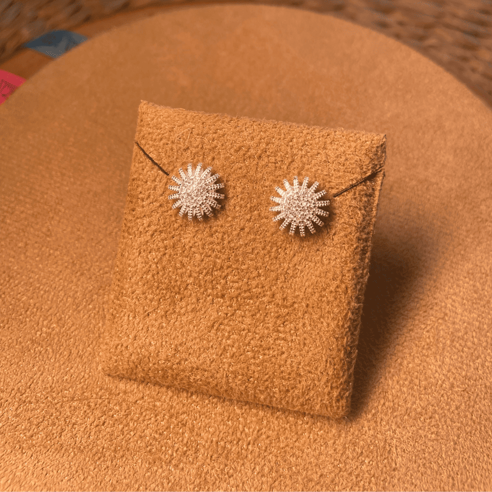 BRINCO DE BOTÃO LUZA BOLEADO COM ZIRCÔNIA EM PRATA 925