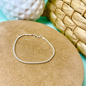 Pulseira de Malha Pipoca em Prata 925