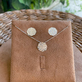 Conjunto Orgânico Hexagonal Diamantado em Prata 925