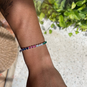 Pulseira Riviera Rainbow Luza Em Prata 925