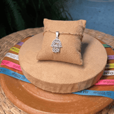 Pingente Luza Mão de Fátima com Olho Grego Vazado em Prata 925 Envelhecida