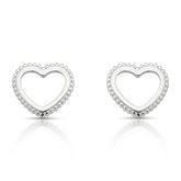 BRINCO DE CORAÇÃO VAZADO LUZA SEM ZIRCÔNIA EM PRATA 925