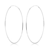 Argola Extra Grande de Aro Fino e Liso em Prata 925