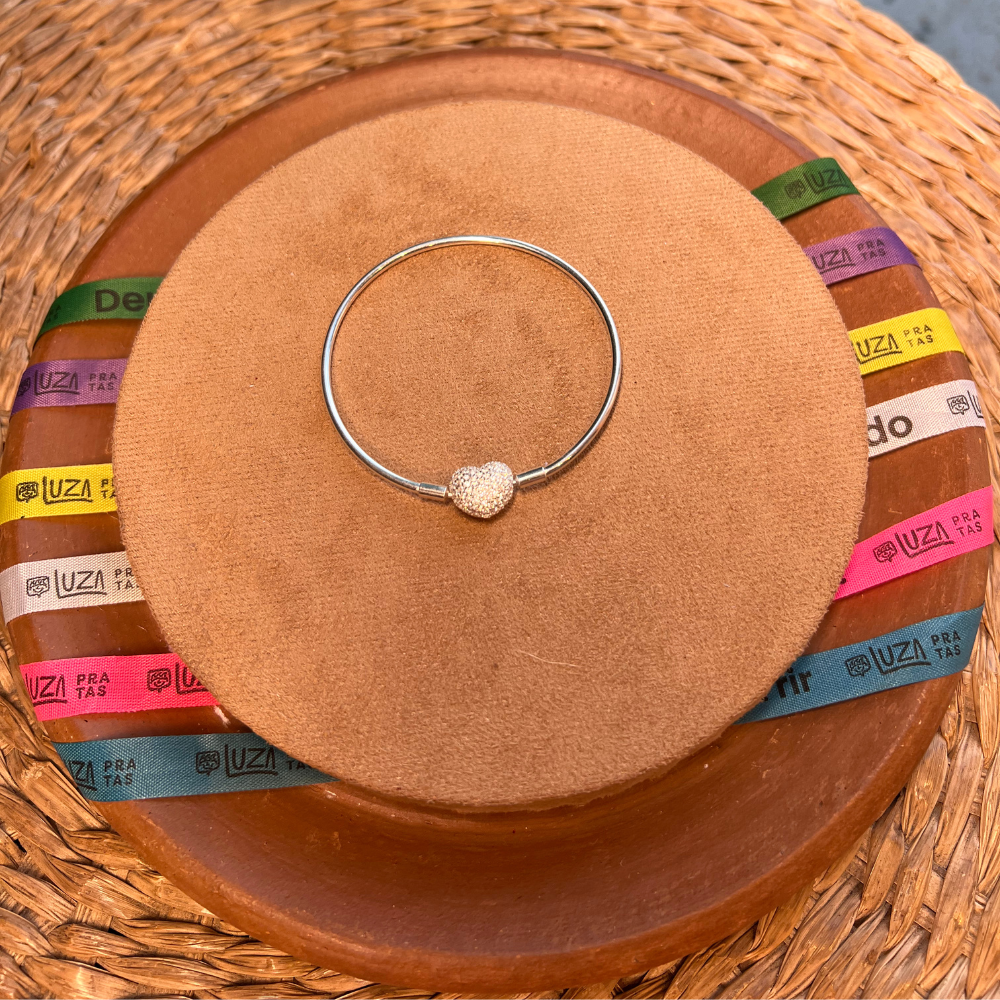 Bracelete com Fecho Cravejado em Prata 925