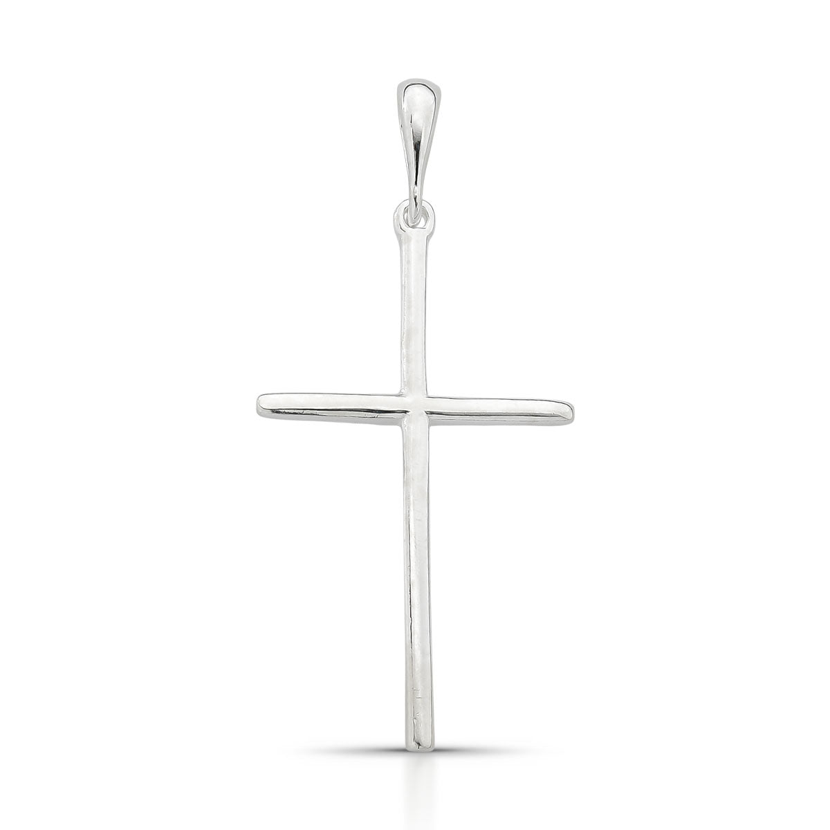PINGENTE DE CRUZ FINA E LISA LUZA EM PRATA 925