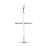 PINGENTE DE CRUZ FINA E LISA LUZA EM PRATA 925