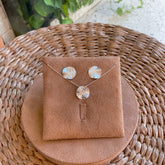 Conjunto Orgânico Redondo Diamantado em Prata 925