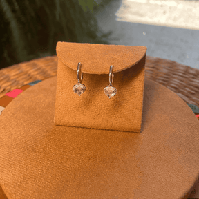 Brinco Argola Luza com Coração Pendente em Prata 925