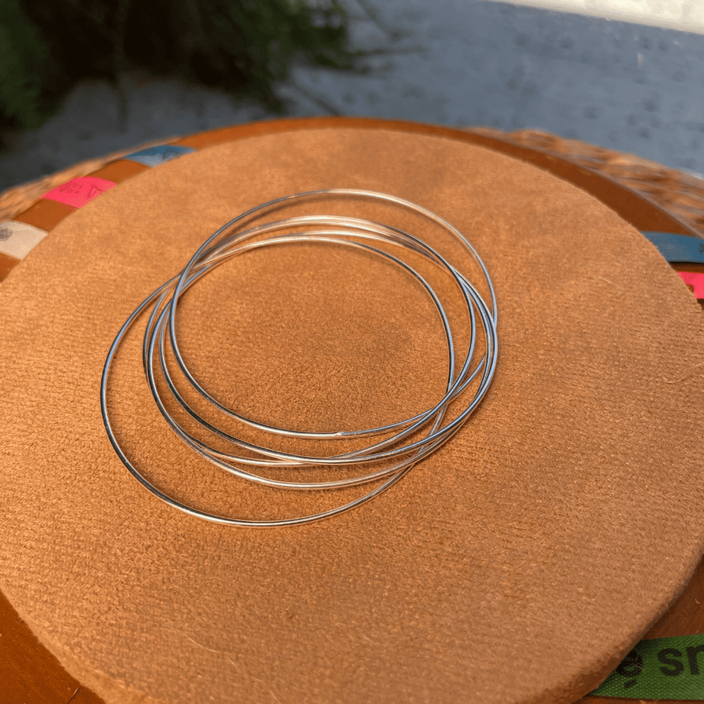 Bracelete Luza 5 em 1 de Aro Fino e Liso em Prata 925