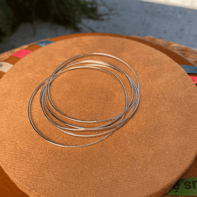 Bracelete Luza 5 em 1 de Aro Fino e Liso em Prata 925