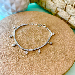 Pulseira Rivera Luza com Pontos de Luz Pendente em Prata 925