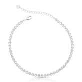 Pulseira Riviera  Branca  Redonda em Prata 925