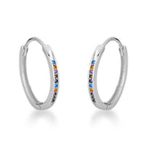 Argola com Mini Zircônias Colors em Prata 925