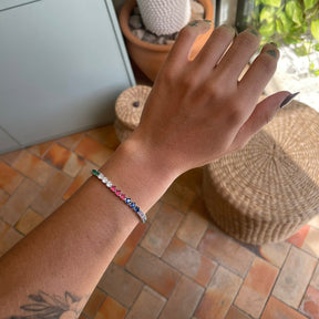 Pulseira Riviera Rainbow Luza Em Prata 925