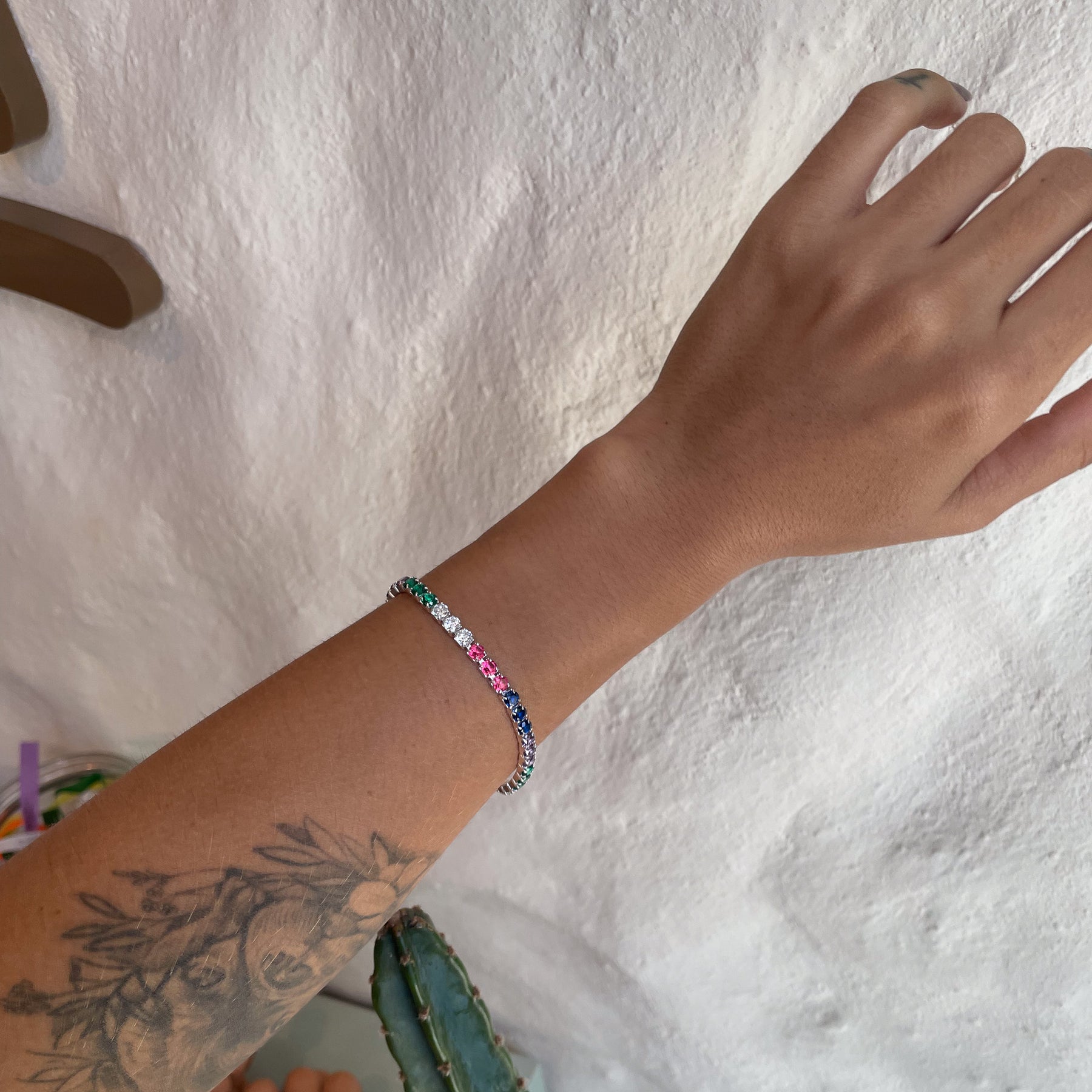 Pulseira Riviera Rainbow Luza Em Prata 925