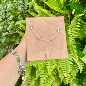 Pulseira com Quatro Olho Grego em Prata 925