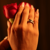 Aliança Luza com Linha Cravejada de Zircônia em Prata 925