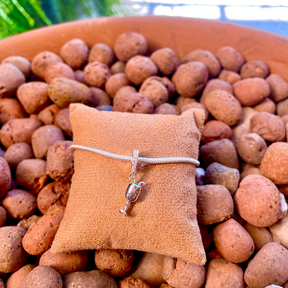 Berloque Taça de Champagne com Coração e Frase em Prata 925