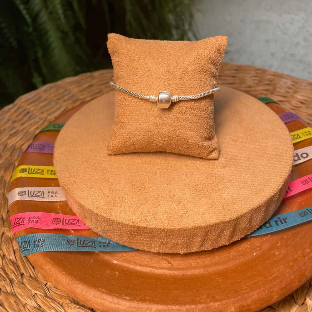PULSEIRA DA VIDA FECHO CILINDRO LISO EM PRATA 925