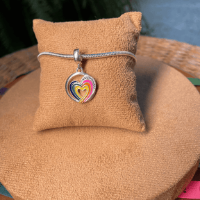 Berloque de Coração Luza Esmaltado em Prata 925