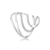 Anel de Linhas com Zircônia em Prata 925