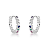 Argola com Zircônias Colors e Cículos Vazados em Prata 925