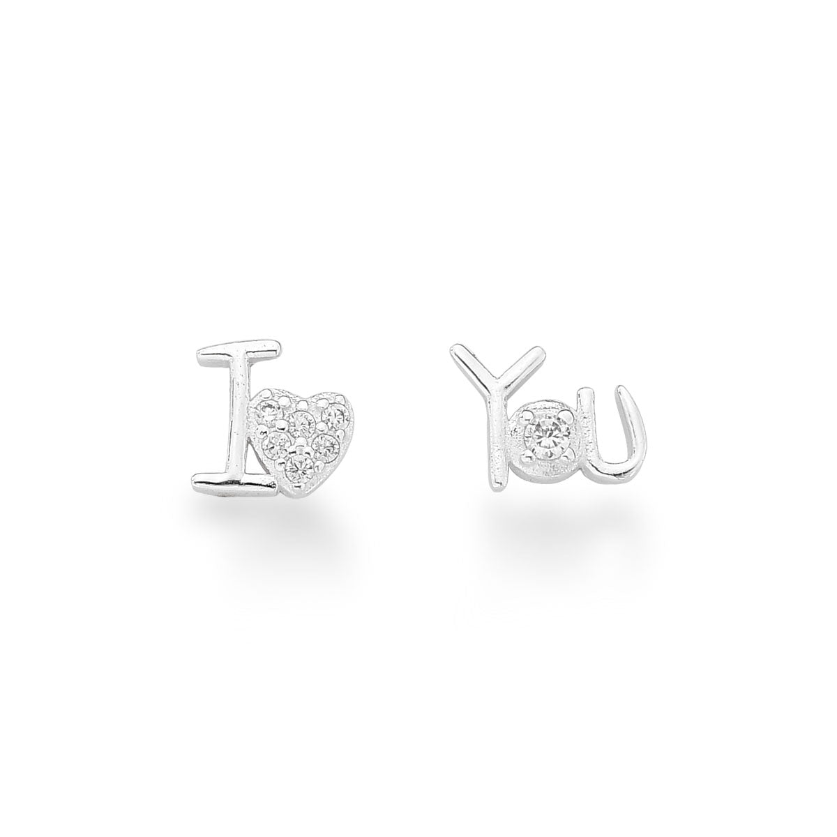 Brinco Luza "I love You" Cravejado de Zircônias em Prata 925