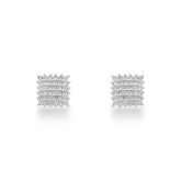 Brinco Quadrado Cravejado de Zirconia em Prata 925