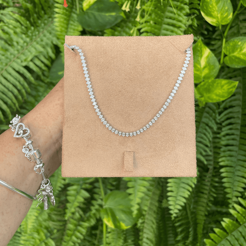 Colar Luza de Riviera Baquete em Prata 925