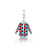 Berloque Camisa Xadrez Color Luza em Prata 925