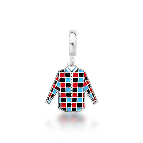 Berloque Camisa Xadrez Color Luza em Prata 925