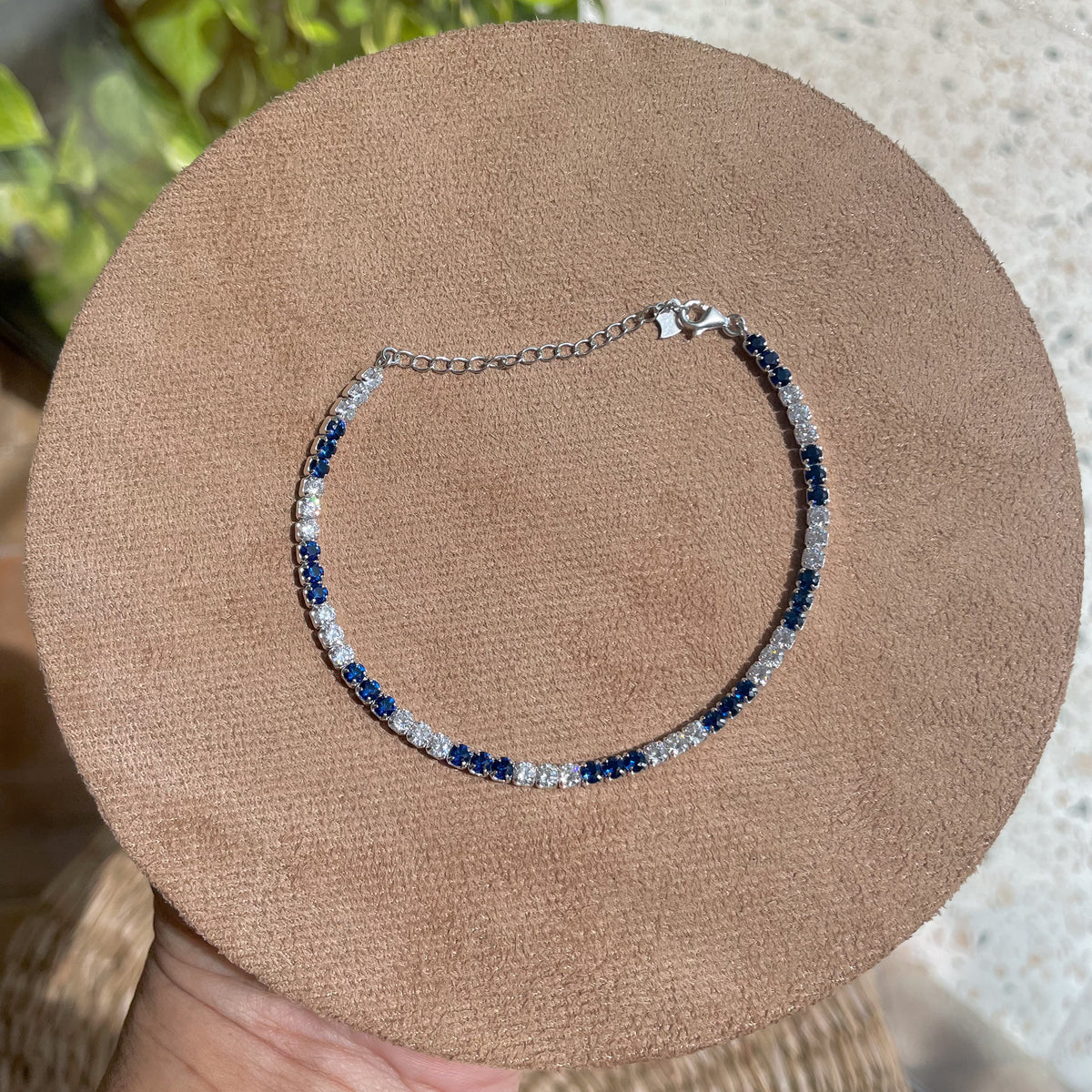 Pulseira Riviera Blue White em Prata 925