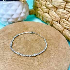 Pulseira Riviera com Pontos de Luz em Prata 925