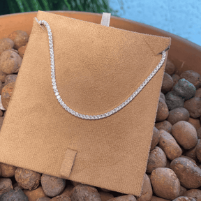 Colar Luza de Riviera Quadrada com Fecho Gaveta em Prata 925